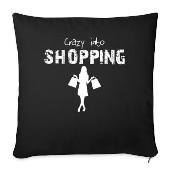 Fou dans le shopping - Housse de coussin décorative 45 x 45 cm - noir - Devant