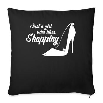 Shopping Shoes High Heels Shopping - Sofa pillowcase 17,3'' x 17,3'' (45 x 45 cm) - black - Front