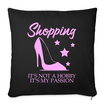 Shopping Shoes High Heels - Sofa pillowcase 17,3'' x 17,3'' (45 x 45 cm) - black - Front