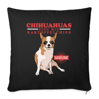 Chihuahua Dog Owner Dogs Gift - Sofa pillowcase 17,3'' x 17,3'' (45 x 45 cm) - black - Front