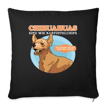 Chihuahua Dogs Dog Owner Gift - Sofa pillowcase 17,3'' x 17,3'' (45 x 45 cm) - black - Front