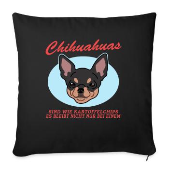 Chihuahua Dogs | Dog Owner Gift - Sofa pillowcase 17,3'' x 17,3'' (45 x 45 cm) - black - Front