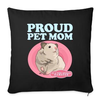 Hamster Mom Dwarf Hamster Golden Hamster Gift - Sofa pillowcase 17,3'' x 17,3'' (45 x 45 cm) - black - Front