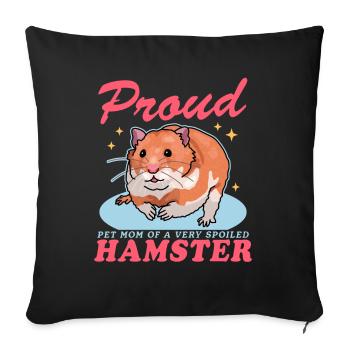 Hamster Mom | Dwarf Hamster Golden Hamster Gift - Sofa pillowcase 17,3'' x 17,3'' (45 x 45 cm) - black - Front