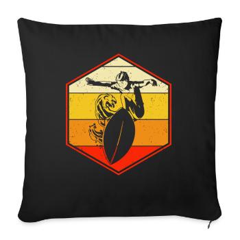 Skimboard Surf Skimbording Skimborder Cadeau - Housse de coussin décorative 45 x 45 cm - noir - Devant