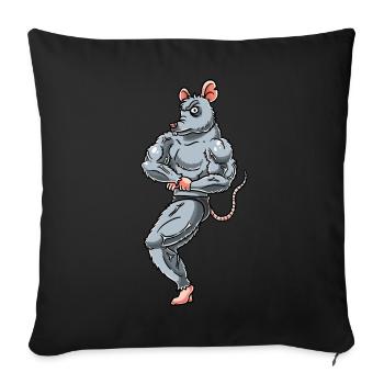 Rat Fitness Gym Motivation - Sofa pillowcase 17,3'' x 17,3'' (45 x 45 cm) - black - Front