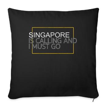 Citation de Singapour - Housse de coussin décorative 45 x 45 cm - noir - Devant