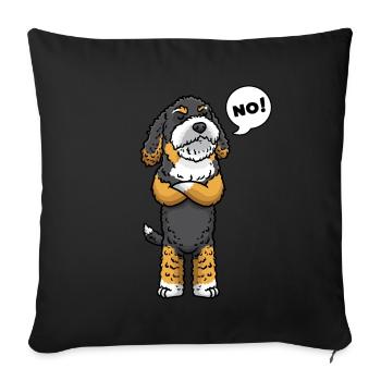 Bernedoodle dog stubborn - Sofa pillowcase 17,3'' x 17,3'' (45 x 45 cm) - black - Front