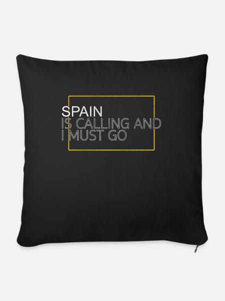 Spanien Spruch - Sofakissenbezug 45 x 45 cm - Schwarz