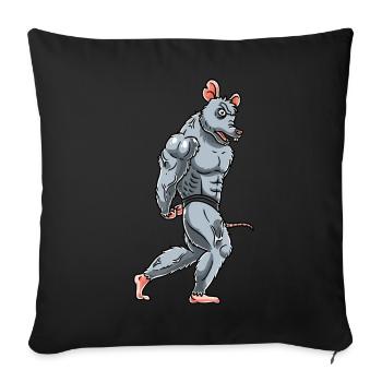 Rat Fitness Gym Motivation - Sofa pillowcase 17,3'' x 17,3'' (45 x 45 cm) - black - Front