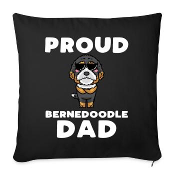 Bernedoodle Dog - Sofa pillowcase 17,3'' x 17,3'' (45 x 45 cm) - black - Front