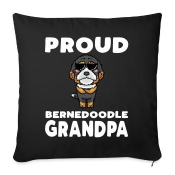Bernedoodle Dog - Sofa pillowcase 17,3'' x 17,3'' (45 x 45 cm) - black - Front