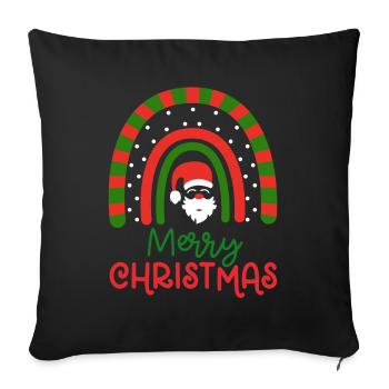 Christmas Rainbow Merry Christmas - Sofa pillowcase 17,3'' x 17,3'' (45 x 45 cm) - black - Front