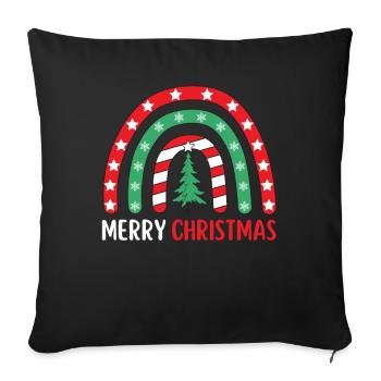 Christmas Rainbow Merry Christmas - Sofa pillowcase 17,3'' x 17,3'' (45 x 45 cm) - black - Front