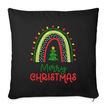 Christmas Rainbow Merry Christmas - Sofa pillowcase 17,3'' x 17,3'' (45 x 45 cm) - black - Front