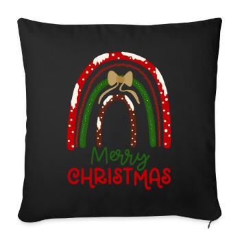 Christmas Rainbow Merry Christmas - Sofa pillowcase 17,3'' x 17,3'' (45 x 45 cm) - black - Front