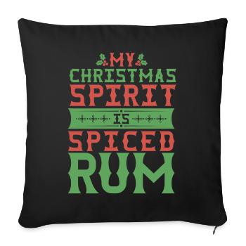 Christmas Spirit ist Spiced Rum Funny Bar - Sofakissenbezug 45 x 45 cm - Schwarz - Vorne