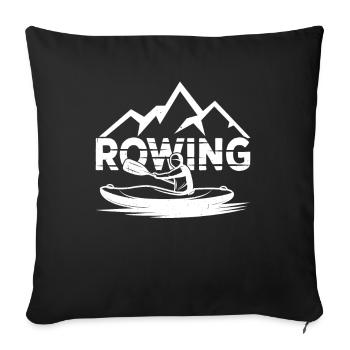 Rowing Rowing Rowing Rowing Rowers - Sofa pillowcase 17,3'' x 17,3'' (45 x 45 cm) - black - Front