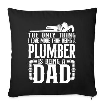 Plumbing Plumber Dad Vintage The - Sofa pillowcase 17,3'' x 17,3'' (45 x 45 cm) - black - Front