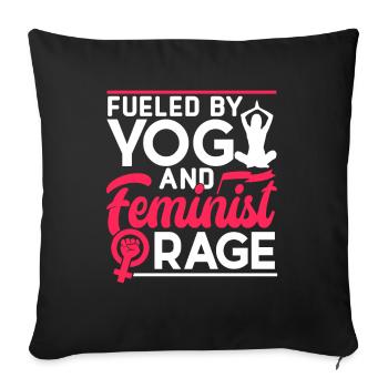Driven by yoga and feminist anger women - Sofa pillowcase 17,3'' x 17,3'' (45 x 45 cm) - black - Front