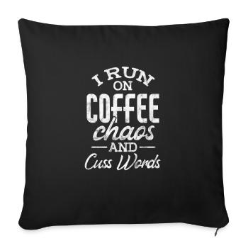 Coffee - Sofa pillowcase 17,3'' x 17,3'' (45 x 45 cm) - black - Front