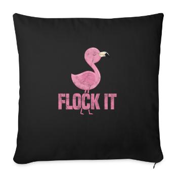 Flamingo - Sofakissenbezug 45 x 45 cm - Schwarz - Vorne