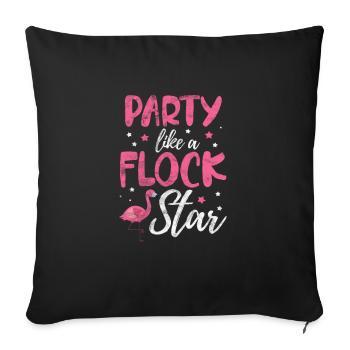 Flamant - Housse de coussin décorative 45 x 45 cm - noir - Devant