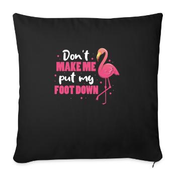 Flamant rose oiseau zoo cadeau de vacances d’été - Housse de coussin décorative 45 x 45 cm - noir - Devant