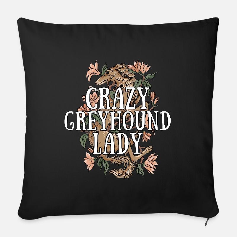 Greyhound Crazy Greyhound Lady Greyhound Racer - Sofakissenbezug 45 x 45 cm - Schwarz