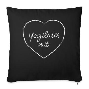 Yogilates mit Herz Pilates chinesische Medizin - Sofakissenbezug 45 x 45 cm - Schwarz - Vorne