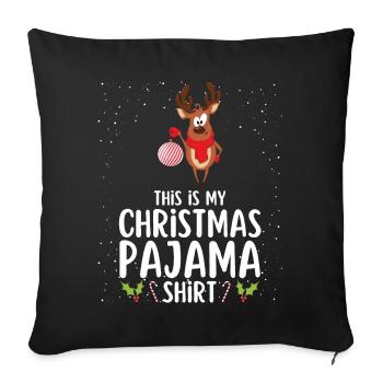 Christmas Pajamas Pajamas Sleepshirt - Sofa pillowcase 17,3'' x 17,3'' (45 x 45 cm) - black - Front