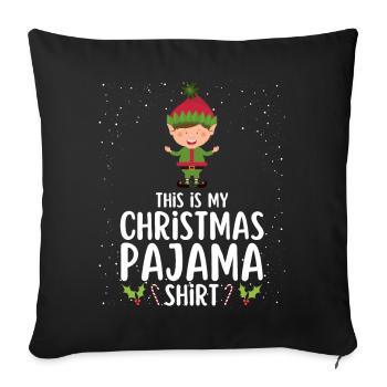 Christmas Pajamas Pajamas Sleepshirt - Sofa pillowcase 17,3'' x 17,3'' (45 x 45 cm) - black - Front