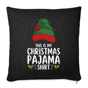 Christmas Pajamas Pajamas Sleepshirt - Sofa pillowcase 17,3'' x 17,3'' (45 x 45 cm) - black - Front