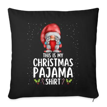 Christmas Pajamas Pajamas Sleepshirt - Sofa pillowcase 17,3'' x 17,3'' (45 x 45 cm) - black - Front