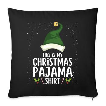 Christmas Pajamas Pajamas Sleepshirt - Sofa pillowcase 17,3'' x 17,3'' (45 x 45 cm) - black - Front