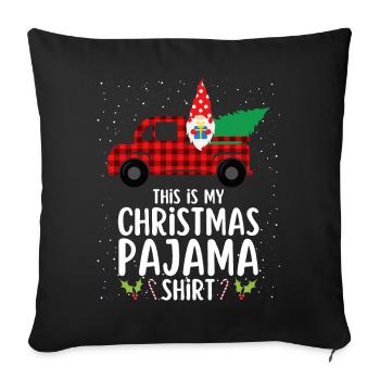 Christmas Pajamas Pajamas Sleepshirt - Sofa pillowcase 17,3'' x 17,3'' (45 x 45 cm) - black - Front