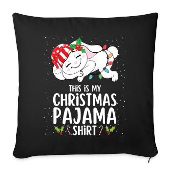 Christmas Pajamas Pajamas Sleepshirt - Sofa pillowcase 17,3'' x 17,3'' (45 x 45 cm) - black - Front