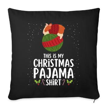 Christmas Pajamas Pajamas Sleepshirt - Sofa pillowcase 17,3'' x 17,3'' (45 x 45 cm) - black - Front