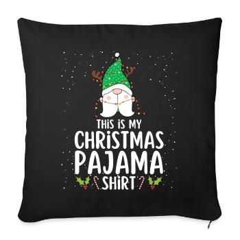 Christmas Pajamas Pajamas Sleepshirt - Sofa pillowcase 17,3'' x 17,3'' (45 x 45 cm) - black - Front