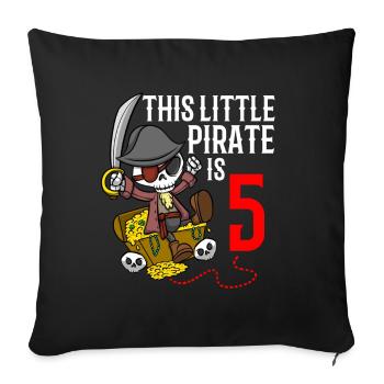 Skeleton This Little Pirate Is 5th Pirate Birthday - Sofa pillowcase 17,3'' x 17,3'' (45 x 45 cm) - black - Front