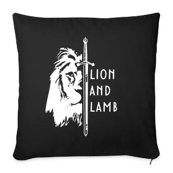 Lion and Lamb Jesus Gott Löwe Lamm Glaube Bibel - Sofakissenbezug 45 x 45 cm - Schwarz - Vorne