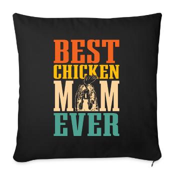 Cock Best Chicken Mom Retro Lovers Cock Lover - Housse de coussin décorative 45 x 45 cm - noir - Devant