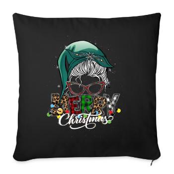 Merry Christmas Christmas Elf Outfit - Sofa pillowcase 17,3'' x 17,3'' (45 x 45 cm) - black - Front