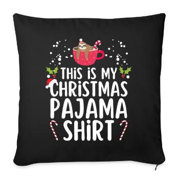 Christmas Pajamas Pajamas Sleepshirt - Sofa pillowcase 17,3'' x 17,3'' (45 x 45 cm) - black - Front