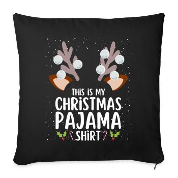 Christmas Pajamas Pajamas Sleepshirt - Sofa pillowcase 17,3'' x 17,3'' (45 x 45 cm) - black - Front