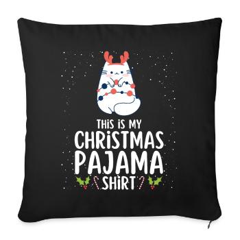 Christmas Pajamas Pajamas Sleepshirt - Sofa pillowcase 17,3'' x 17,3'' (45 x 45 cm) - black - Front