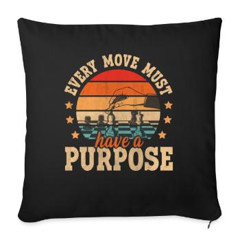 Chaque coup doit avoir un but drôle d’échecs - Housse de coussin décorative 45 x 45 cm - noir - Devant