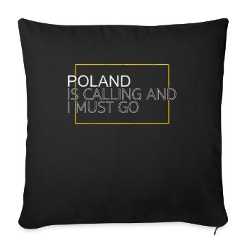 Polen Spruch - Sofakissenbezug 45 x 45 cm - Schwarz - Vorne