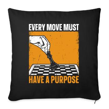 Chaque coup doit avoir un but drôle d’échecs - Housse de coussin décorative 45 x 45 cm - noir - Devant