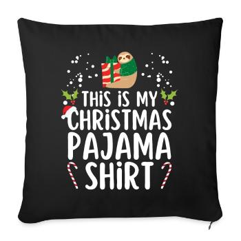Christmas Pajamas Pajamas Sleepshirt - Sofa pillowcase 17,3'' x 17,3'' (45 x 45 cm) - black - Front